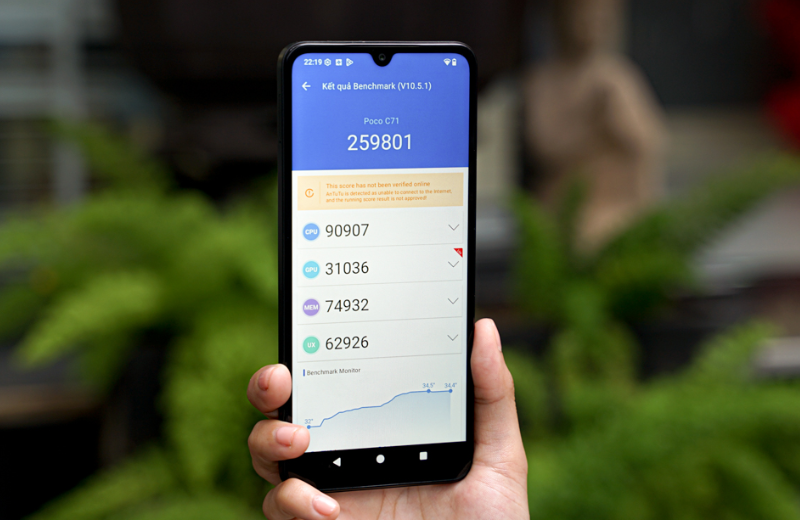 POCO C71 có điểm AnTuTu ấn tượng