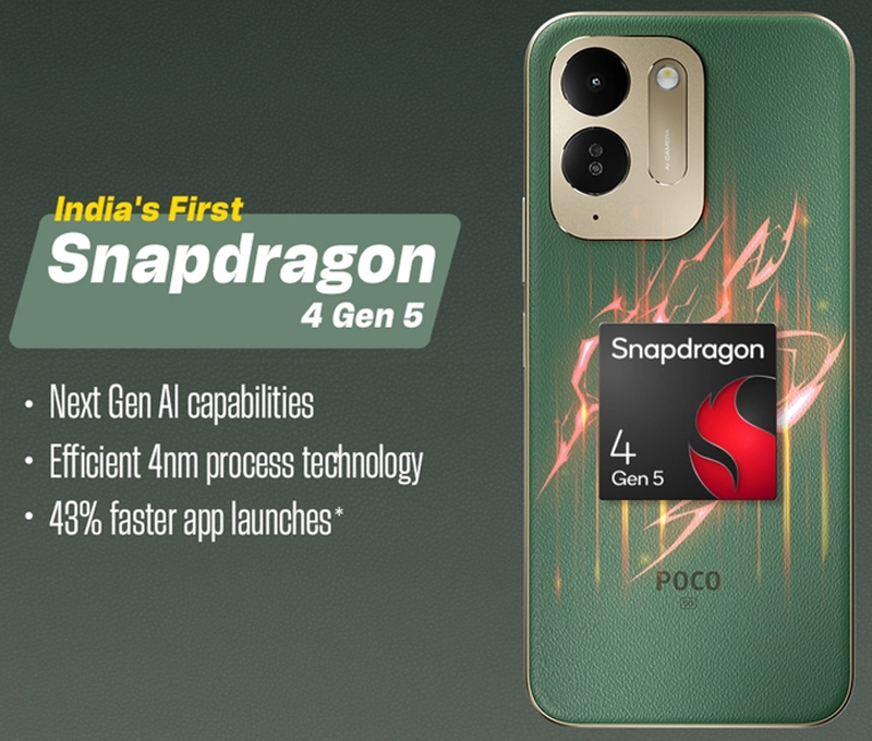 trang bị chip Snapdragon 4 Gen 5 cho hiệu năng mạnh mẽ
