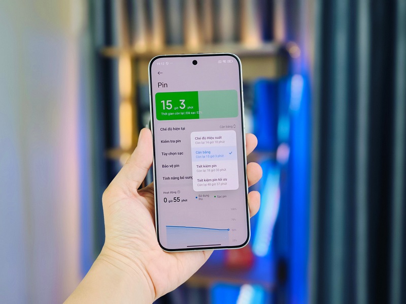 Pin 5,500 mAh đủ dùng đến 2 ngày 