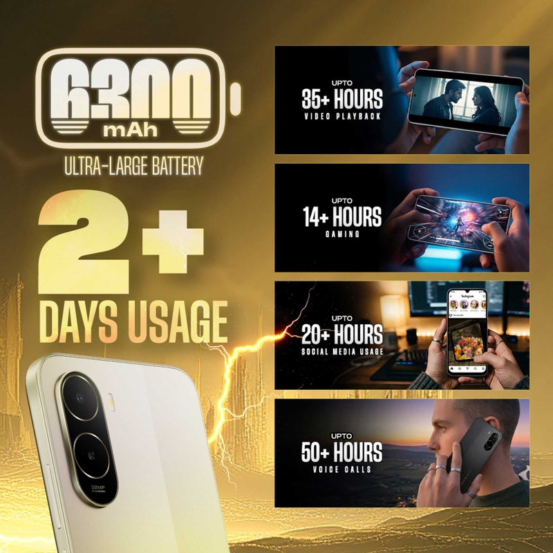 viên pin dung lượng cao lên đến 6.300 mAh