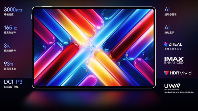 Màn hình OLED 165Hz sáng 3.000 nits cao cấp