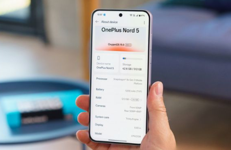 OnePlus Nord 5 cài sẵn giao diện người dùng OxygenOS 15 