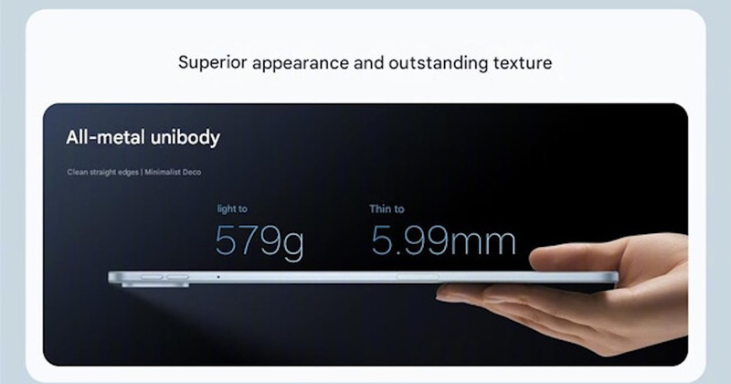 kích thước siêu mỏng chỉ 5,99mm