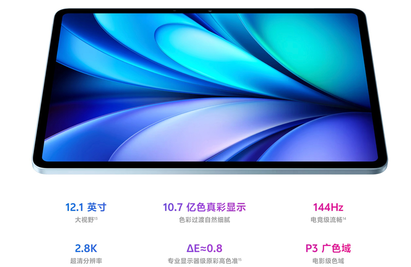 Màn hình LCD kích thước 12.1 inch cùng độ phân giải 2.8K
