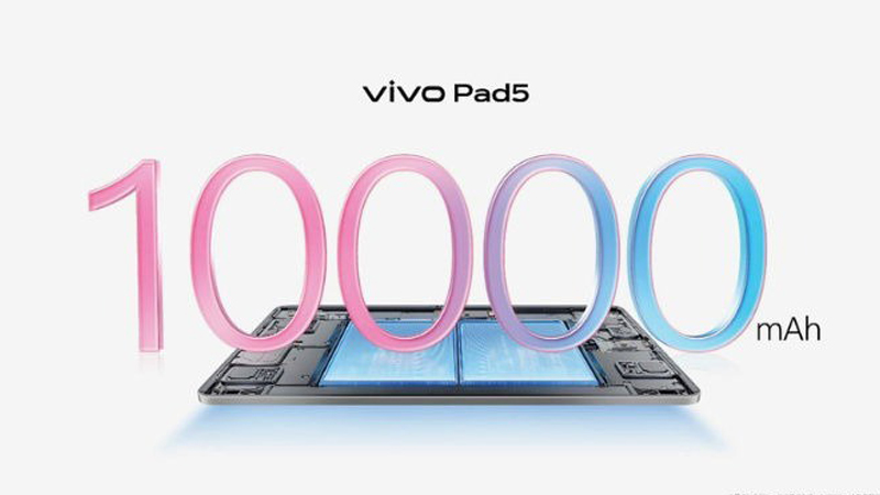 Vivo Pad 5 sử dụng viên pin 10.000mAh