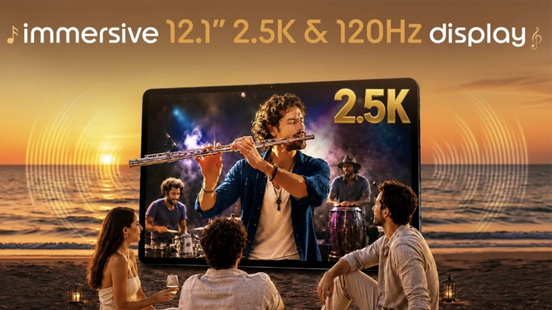 Màn hình lớn 12.1 inch đạt độ phân giải 2.5K
