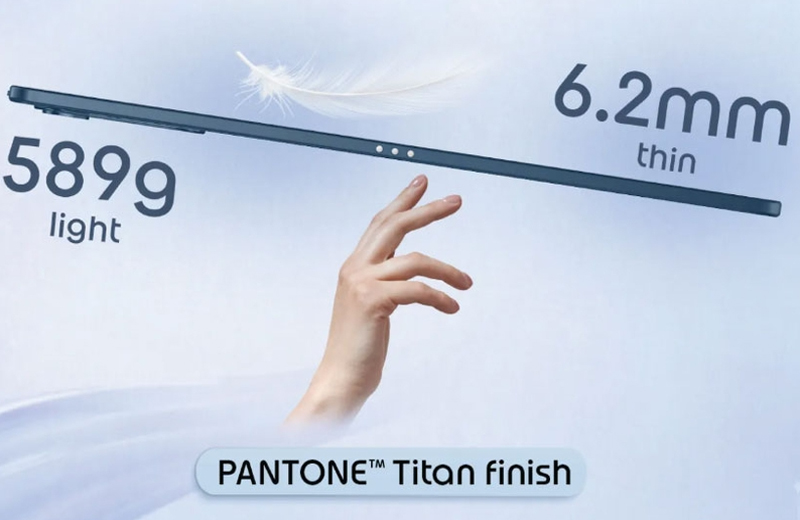 thân kim loại nguyên khối, mỏng chỉ 6,2 mm