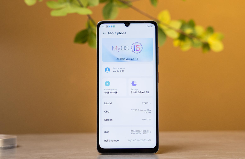 nubia A56 được cài sẵn hệ điều hành Android 15 mới nhất