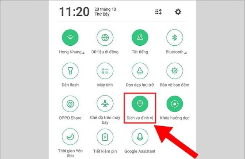 Bật định vị GPS trên thiết bị của bạn. 