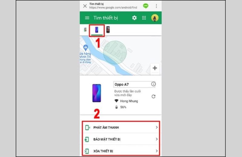 Định vị điện thoại OPPO bằng ứng dụng.