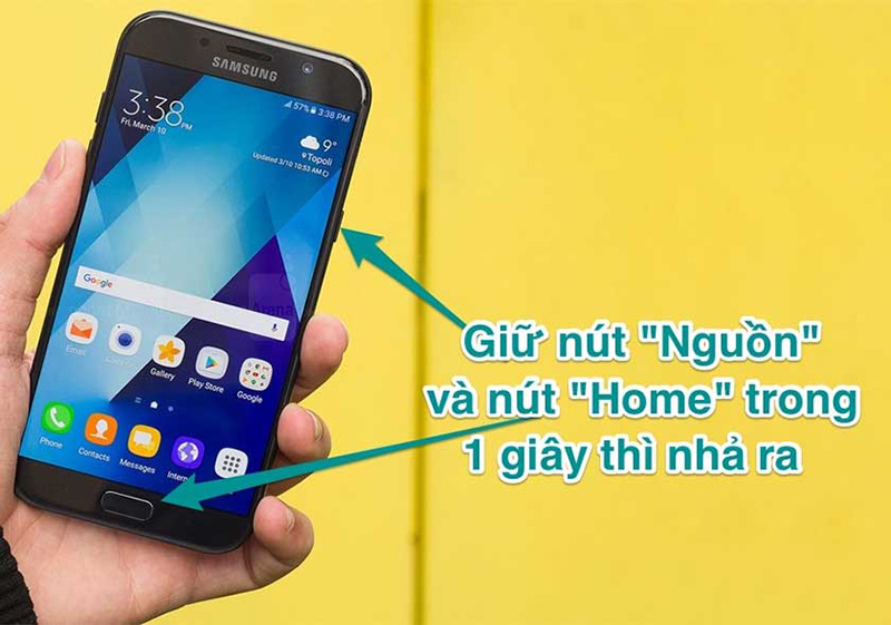 chụp ảnh màn hình điện thoại samsung nút home