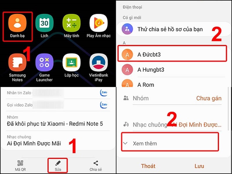 nhac chuông điện thoại samsung cho từng số liên lạc
