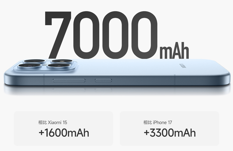 Xiaomi 17 có viên pin 7000mAh, sạc 100W