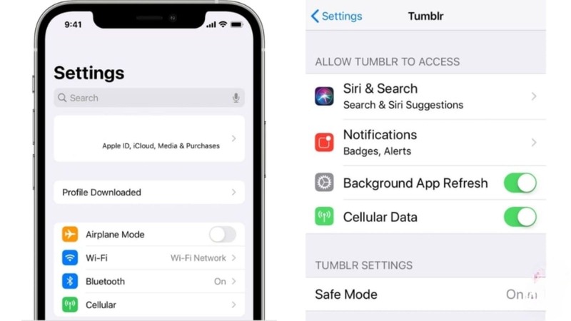 cài đặt tắt chế độ an toàn trên iphone
