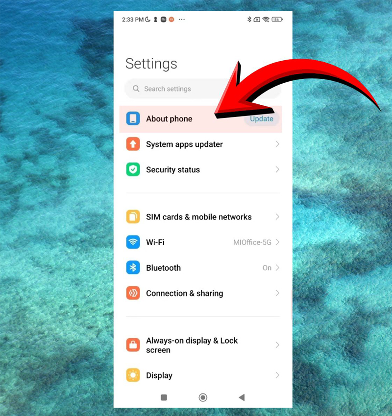 Check trong Cài đặt điện thoại Xiaomi bước 1