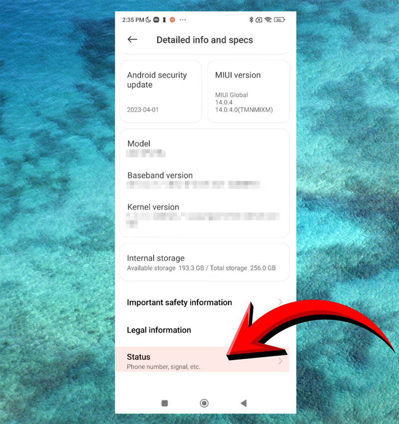Check trong Cài đặt điện thoại Xiaomi bước 2