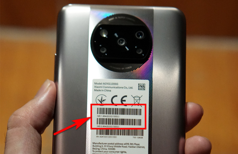 check số IMEI trên thân máy