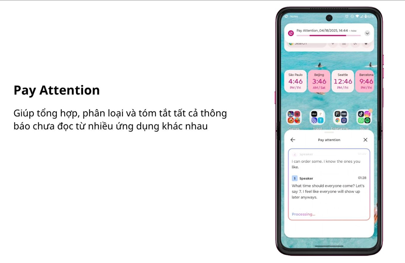 Pay Attention tự động ghi âm, tóm tắt nội dung cuộc trò chuyện