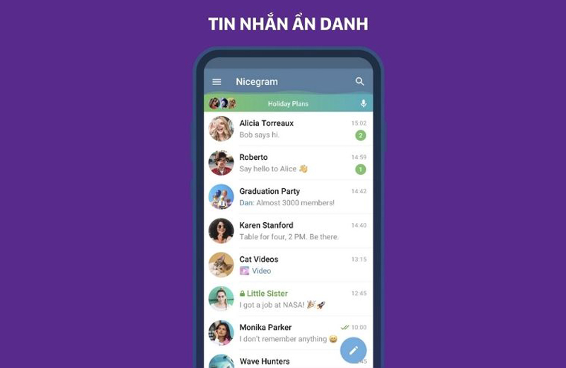 Gửi tin nhắn trong tình trạng ẩn danh