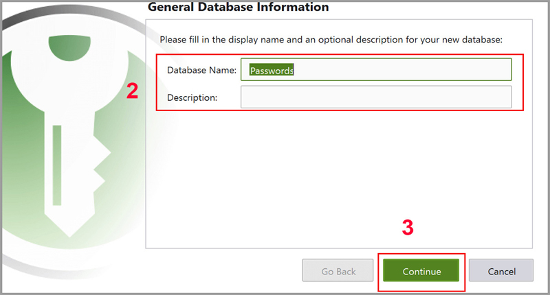Đặt tên cơ sở dữ liệu