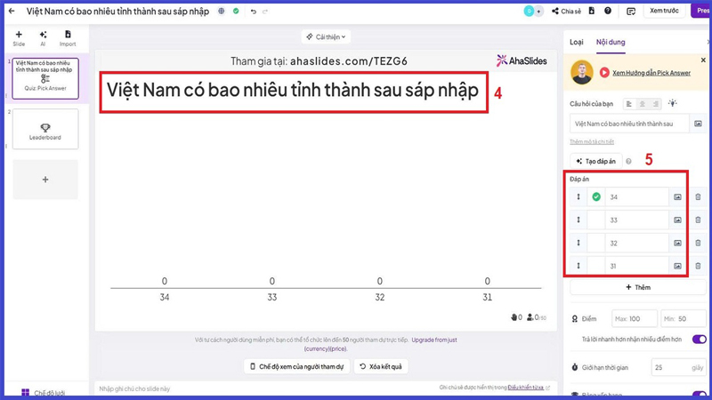 Nhập tiêu đề và nội dung vào Slide