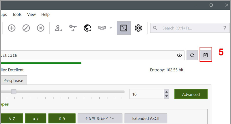 Chọn vào “Copy Password” để lấy mật khẩu