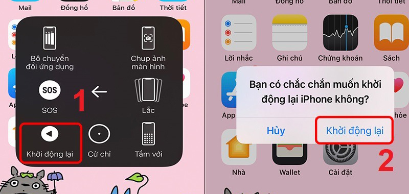 Khởi động lại iPhone qua nút home ảo