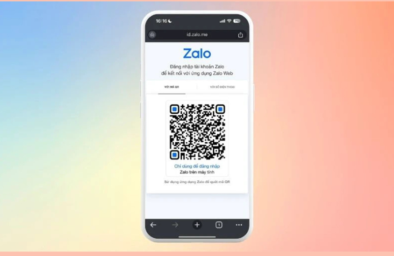 bạn hãy đăng nhập Zalo theo link rồi quét mã QR