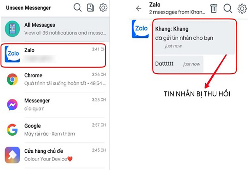 Sau khi hoàn thành, bạn đã có thể xem được các tin nhắn Zalo gửi đến điện thoại