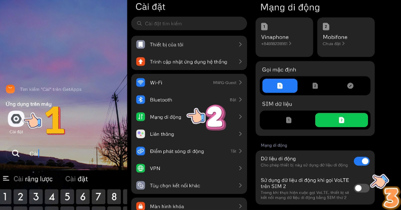 cách bật, tắt cuộc gọi VoLTE trên Android