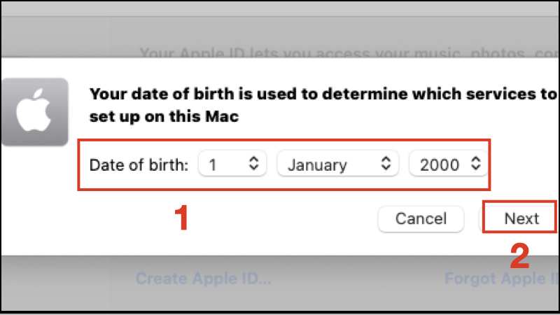 điền thông tin Ngày sinh 