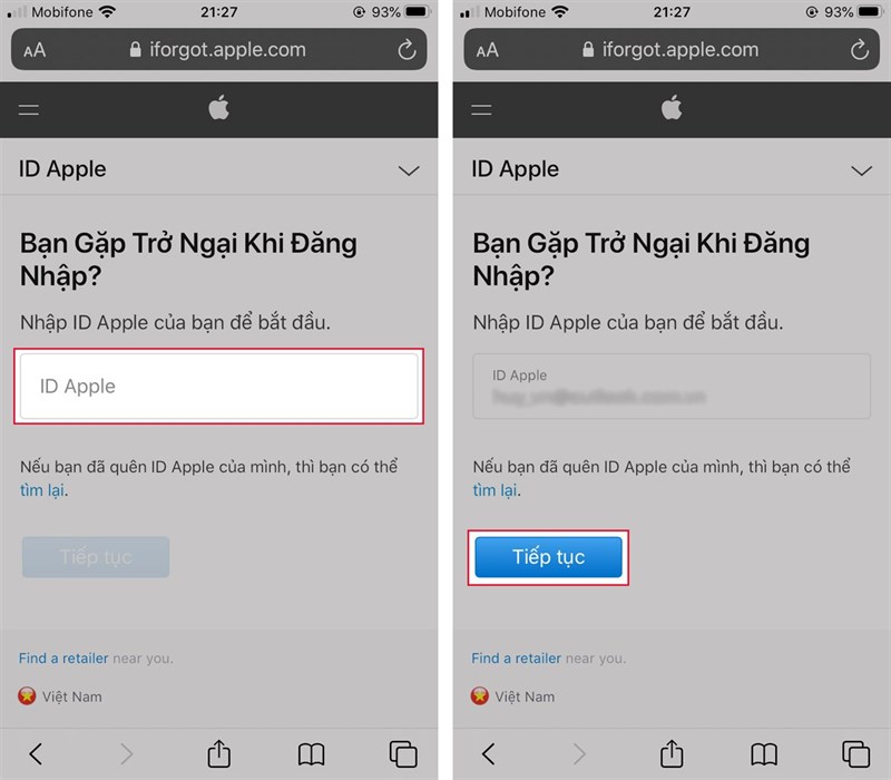 cách lấy lại mật khẩu Apple ID trên iphone