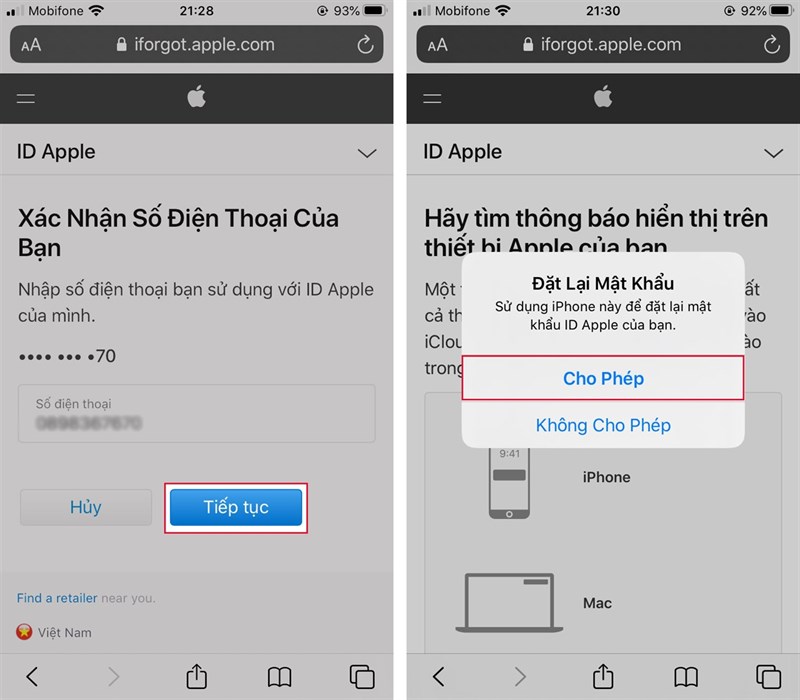 Nhập mật mã của iPhone/iPad
