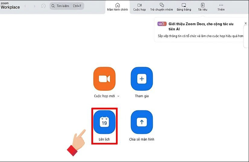 cách lên lịch họp vào 1 giờ chiều nay trên Zoom Meeting
