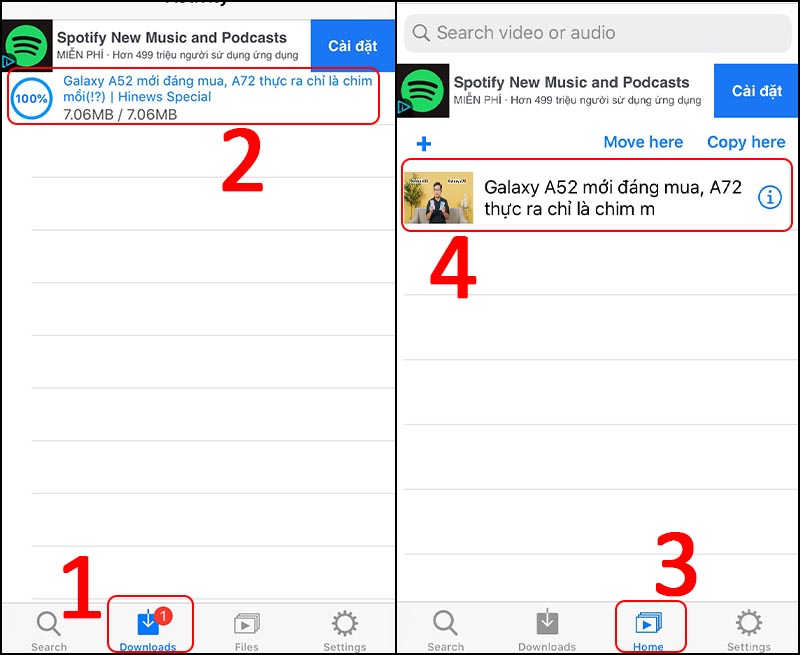 tải video trên Youtube về iPhone bằng jungle