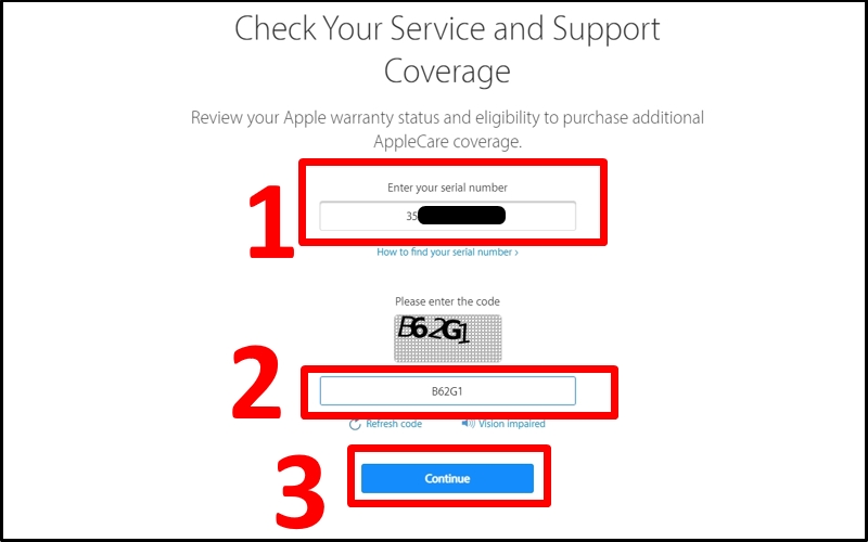 Kiểm tra IMEI trên website của hãng Apple