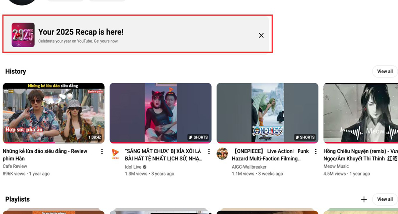 Hướng dẫn chi tiết cách xem YouTube Recap trên máy tính