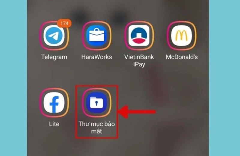 cách khóa ứng dụng trên samsung chọn thư mục bảo mật