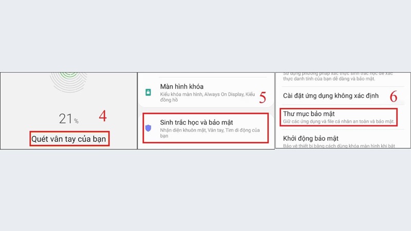cách khóa ứng dụng trên samsung quét vân tay