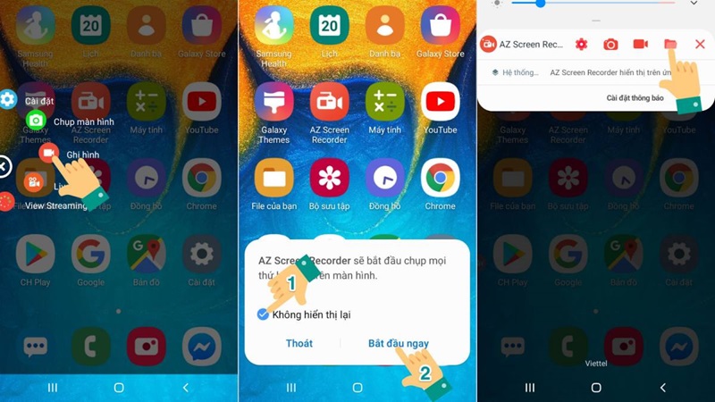 cách quay màn hình samsung bằng az screen recorder