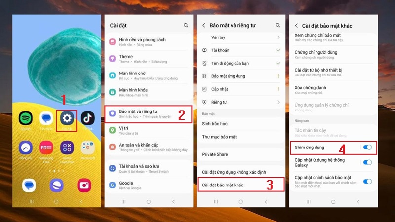 cách đặt mật khẩu ứng dụng trên samsung bằng tính năng ghi màn hình