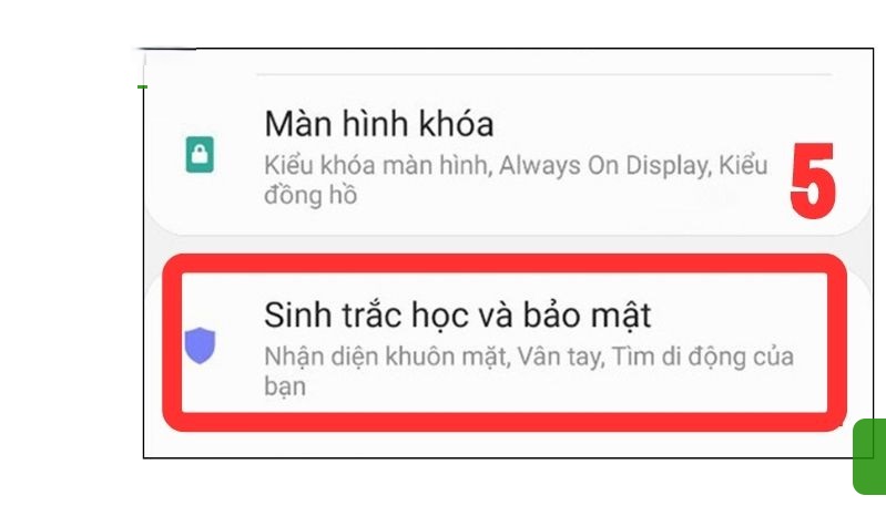 cách đặt mật khẩu ứng dụng trên samsung sinh trắc học