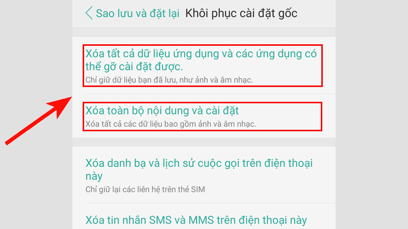 không gian trò chơi oppo xóa tất cả 