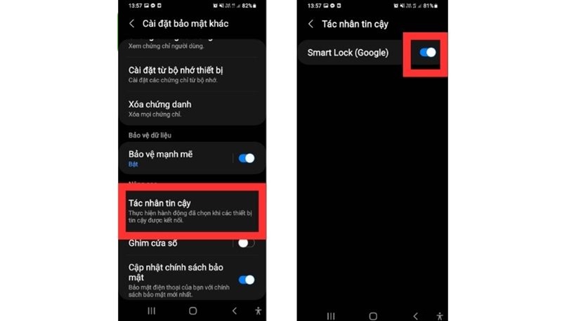 quên mật khẩu điện thoại samsung bật smart lock