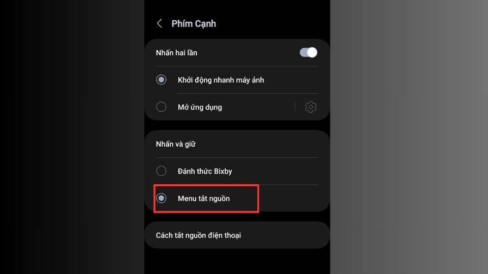 tắt nguồn samsung menu tắt nguồn