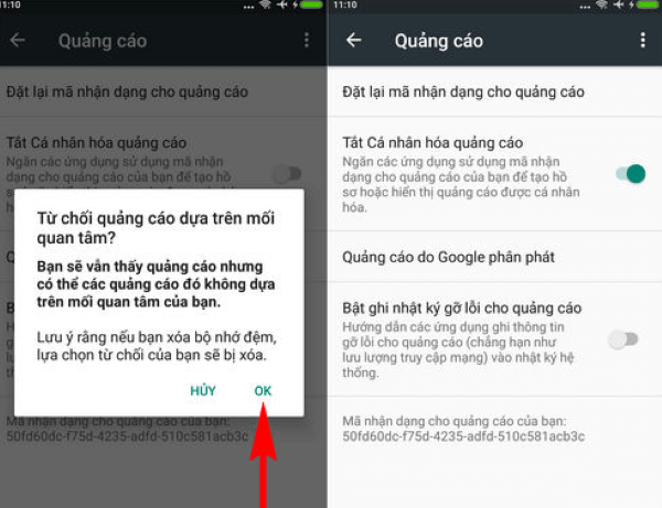 tắt quảng cáo trên điện thoại vivo 