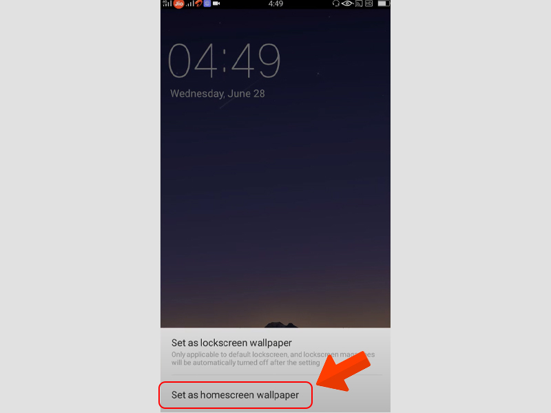 thay đổi hình nền điện thoại oppo set as