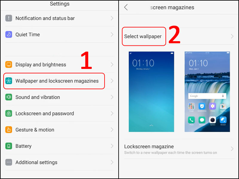 thay đổi hình nền điện thoại oppo