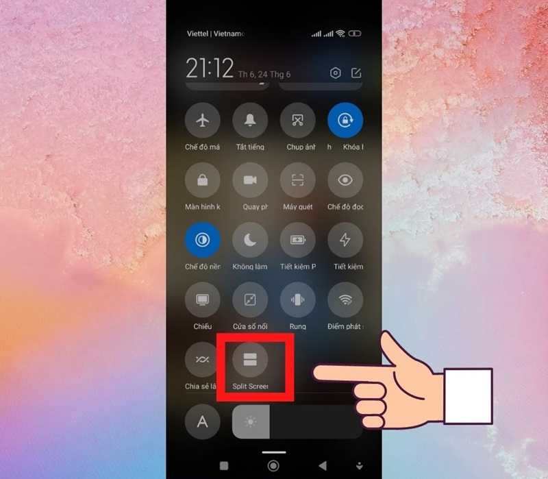 chia đôi màn hình xiaomi bằng phím đa nhiệm 