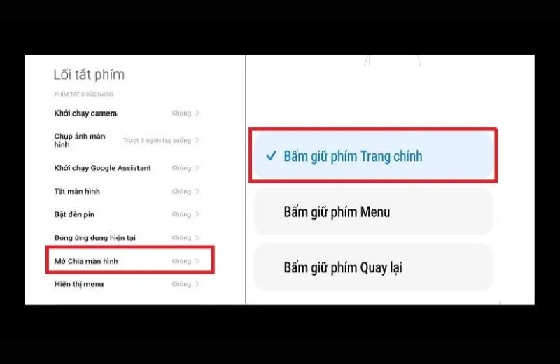 hoàn thành thao tác chia đôi màn hình xiaomi 